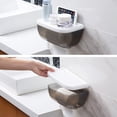 thumbnail image 4 of Organizador de baño moderno para papel higiénico y dispositivos Caja de pañuelos de pared negra transparente con soporte para teléfono, 4 of 8