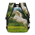 thumbnail image 4 of Zufioo Horse Rearing Up In The Field Print Casual Student Backpack, Adjustable Shoulder Straps Multi-Function Multi-Pocket Sports Bag Travel Backpack, Unisex-One Size, 4 of 5