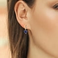 thumbnail image 3 of Gem Stone King 925 Sterling Silver and 10K Yellow Gold Blue Iolite Dangle Earrings for Women (1.16 Cttw, Gemstone Birthstone, Heart Shape 6MM), 3 of 3