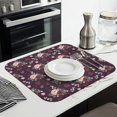 thumbnail image 3 of Pioneer Flower Floral Print Pattern Kitchen Dish Drying Mat 1 Pack, Ultra Absorbent Microfiber Drainer Mat, 16"x18", 3 of 6