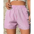thumbnail image 2 of Ashyfjp Plus Size Shorts for Women Trendy Striped Print Elastic Waist Shorts Comfortable Versatile Summer Shorts, Size S-5XL, 2 of 6