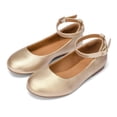 thumbnail image 3 of Bocca Girl's Golden Pu Ballet Flat Ankle Strap Ballerina Flat Shoes Size 5, 3 of 7