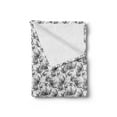 thumbnail image 2 of Botanical Soft Flannel Fleece Throw Blanket, Abstract Design Pattern with Outline Flowers on Polygonal Backdrop, Cozy Plush for Indoor and Outdoor Use, 50" x 70", Grey White, by Ambesonne, 2 of 5