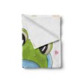 thumbnail image 2 of Cartoon Soft Flannel Fleece Blanket, Cartoon Puppy in a Frog Hat with Balloon on Heart Background Love Animal Print, Cozy Plush for Indoor and Outdoor Use, 50" x 60", Blue Pink Green, by Ambesonne, 2 of 6