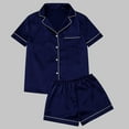 thumbnail image 6 of Audhol Pajamas for Women Set Satin Silk Loungewear Sets Sleepwear Womens Set Button Down Pajamas Two Piece Women Suits Sets Silk Pajamas for Women Navy 2XL, 6 of 6