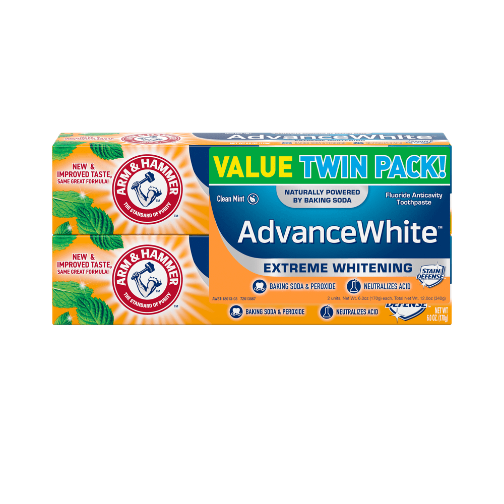 ARM & HAMMER Advanced White Extreme Whitening Toothpaste, TWIN PACK