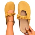 thumbnail image 5 of Women’s Mules Toe Suede Upper Double Bow Mary Jane Slip On Backless Ballet Mule Shoes Hidden Heel Round Toe Dress Flats for Spring Office Casual Daily Wear Business Travel Outfits, 5 of 5