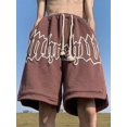 thumbnail image 3 of Pantalones cortos con estampado de letras de espuma para hombre, pantalón de chándal holgado, informal, a la moda, para gimnasio, baloncesto, ropa de calle, bermudas, 3 of 5