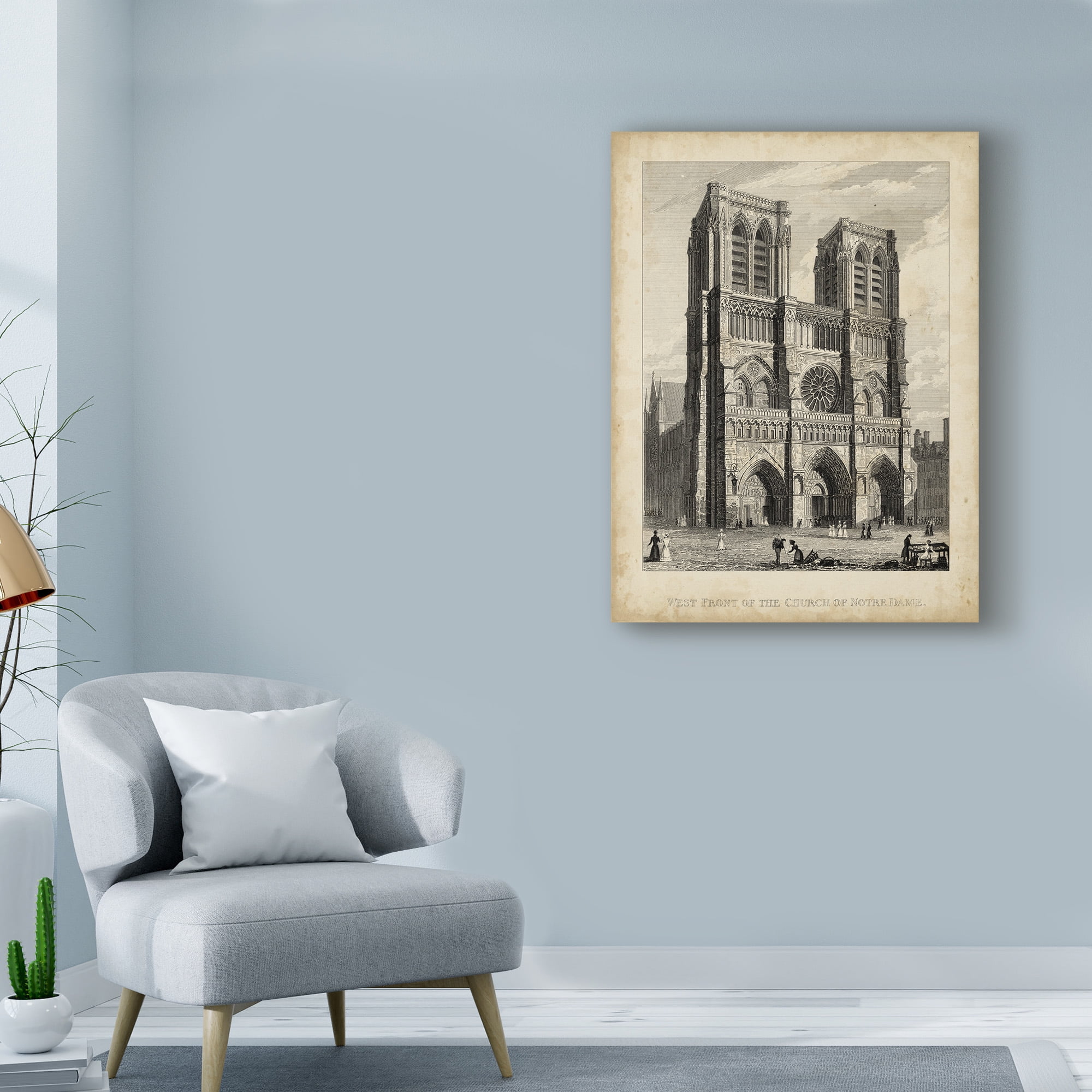 Trademark Fine Art 'West Front Notre Dame' Canvas Art by A. Pugin