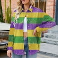 thumbnail image 6 of Sexlip Womens Mardi Gras Color Block Shirt Long Sleeve Design Quick Dry Fabric Relaxed Silhouette for Daily Errands Yellow L, 6 of 9