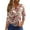 Hot Pink, variant on WTOBBY Women's Casual V-Neck Button Down Tee with 3/4 Sleeve, Daily Weekend Fashion Basic Tunic Top, Floral Print Henley Collar Regular Fit Shirt,Army Green L