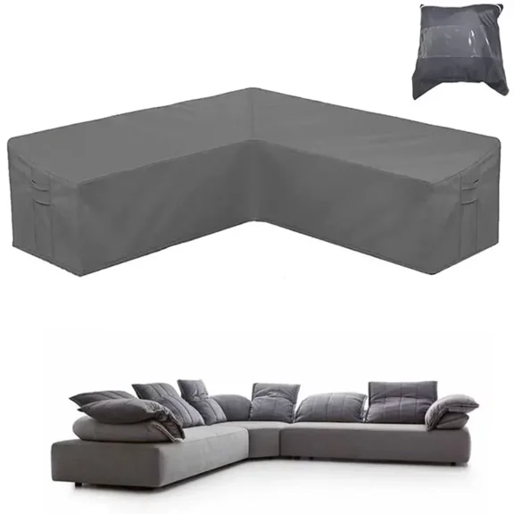 STARTWO Patio L-Shaped Sectional Sofa Cover Thickened Heavy Duty Outdoor Waterproof & Windproof Furniture Cover