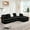 Black, variant on 106" Modular Sectional Sofa Couch, Holaki 32D High-Resilience Boneless 3-Seater Couch with Throw Pillows, Modern Teddy Fabric Fluffy Contrast-Color Sectional for Living Room, Green