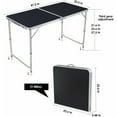 thumbnail image 3 of SUSUZI 4 Feet Folding Camping Table, Portable Lightweight Outdoor Table with Adjustable Legs for Travel Picnic Cooking Beach, 3 of 9