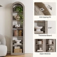 thumbnail image 6 of Fnova 74.8" Open Arch Bookcase, 6-Tier Display Storage Shelf, Space-Saving Farmhouse Bookshelf for Living Room, Bedroom, Home Office, Grey, 6 of 9