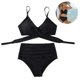 thumbnail image 2 of Women's High Waisted Bandage Bikini Set Wrap Two Piece Push Up Swimsuits Cross Pattern Women's Swimwear, 2 of 4