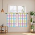 thumbnail image 2 of Easter Plaid Kitchen Curtains 45 Inch Length, Spring Buffalo Plaid Simple Colorful Tiers Curtains for Bathroom Bedroom Cafe, Light Filtering Small Window Treatment Short Drapes 2 Panels 42"Wx45"L, 2 of 8