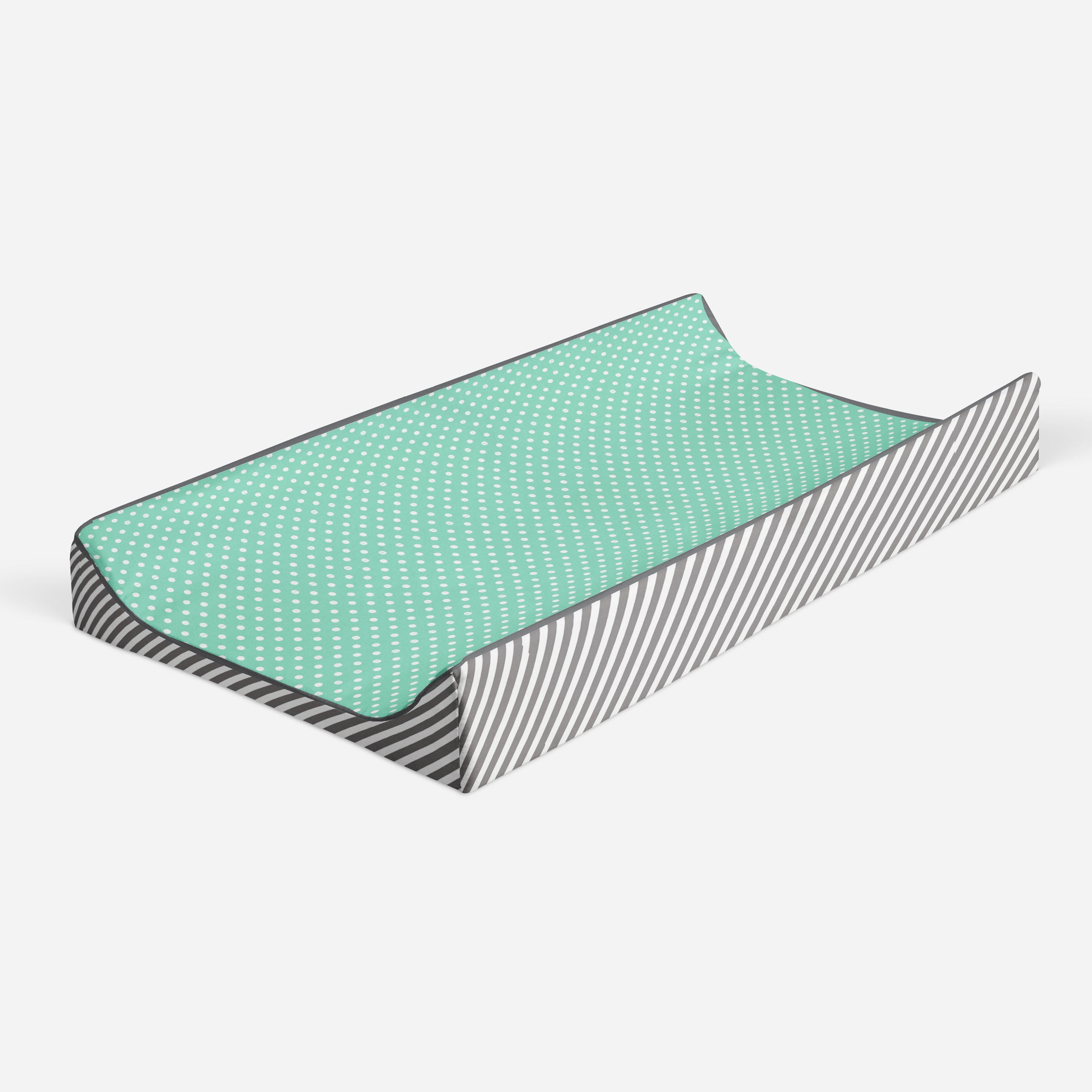 Bacati - Love Aztec Grey/Mint Neutral Quilted Changing Pad Cover