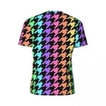 thumbnail image 6 of T Shirt For Men Pastel Houndstooth Sportswear T-Shirt Summer Rainbow Print Fashion Tee Shirt For Mal, 6 of 7