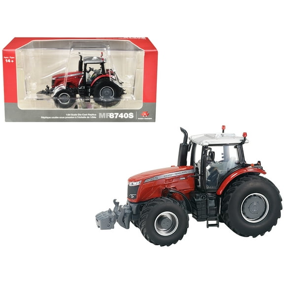 Massey Ferguson 8740 S Dyna VT Tractor Red with Silver Top 1/64 Diecast Model by SpecCast