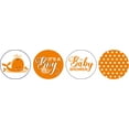 thumbnail image 2 of Darling Souvenir 190 Pcs Orange Baby Boy Chocolate Favor Stickers - Mini Candy Wrappers & Labels for Baby Shower, Sprinkle Party Decor, 2 of 2