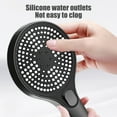 thumbnail image 4 of High-Pressure Handheld Showerhead 10.5", 3 Mode Abs Plastic Bathroom Spray Head for Low Water Pressure, Easy Installation for Flow Control​​ (Black), 4 of 6