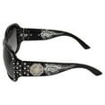 thumbnail image 5 of Rodeo Queen 3 Pairs of Studded Sunglasses for Women Fashion Black Frame w/ Metal Accent Piece Bling Rhinestones & Smoke Gradient Lenses, 5 of 7