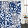 thumbnail image 2 of Blue Grey Floral Bathroom Shower Curtains with 12 Hooks Polyester Waterproof Shower Curtain for Stalls and Bathtubs Vintage Abstract Art Farmhouse Decorative Bathroom Privacy Curtain 72x78 Inches, 2 of 9