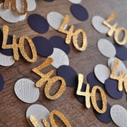 40th Birthday Decoration. Ships in 1-3 Business Days. 40 Number Confetti 50CT.