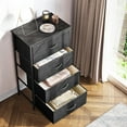 thumbnail image 3 of Dresser for Bedroom with 4 Storage Drawers, Small Dresser Chest of Fabric Drawers with Sturdy Steel Frame, Wood Top, Black, 3 of 7