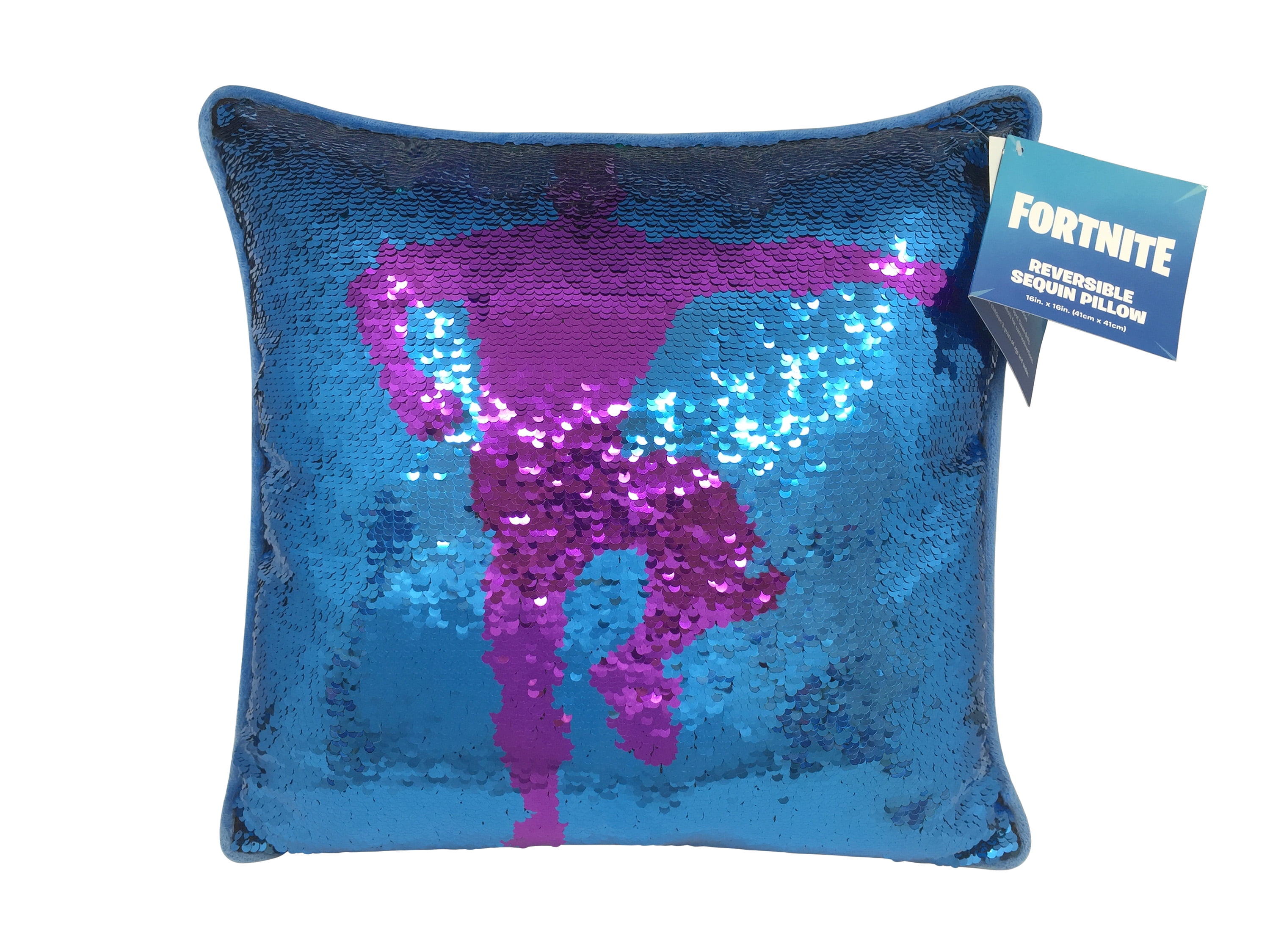Reversible Blue and Pink Sequin Filled Cushion