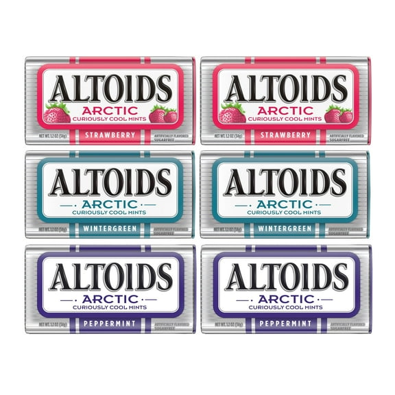 Altoids Mints Variety Pack, 1.2 Ounce Each (6 Pack, 7.2 Ounce Total), Strawberry, Wintergreen, Peppermint