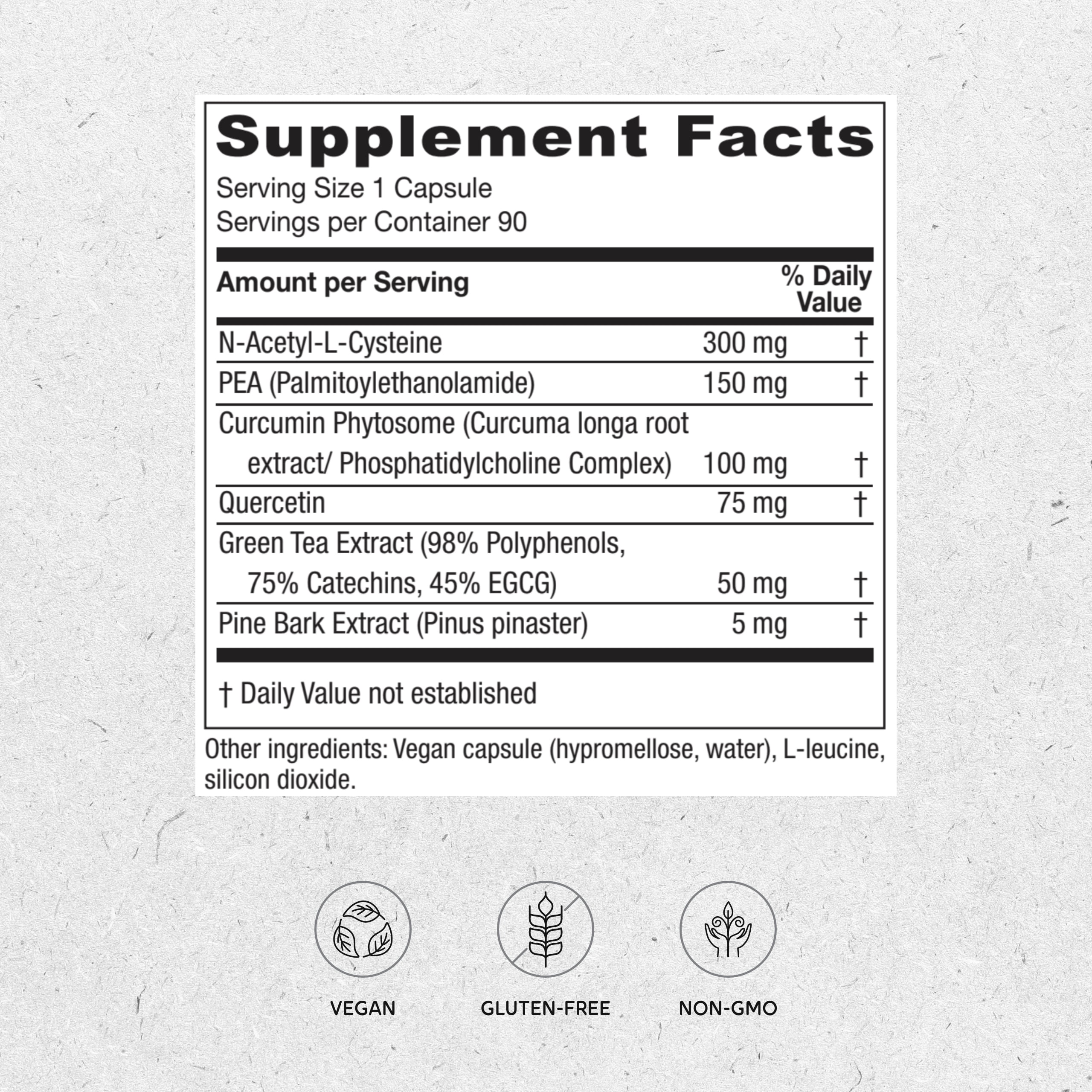 Vitanica NAC-PEA Extra, Vegan, 90 Capsules