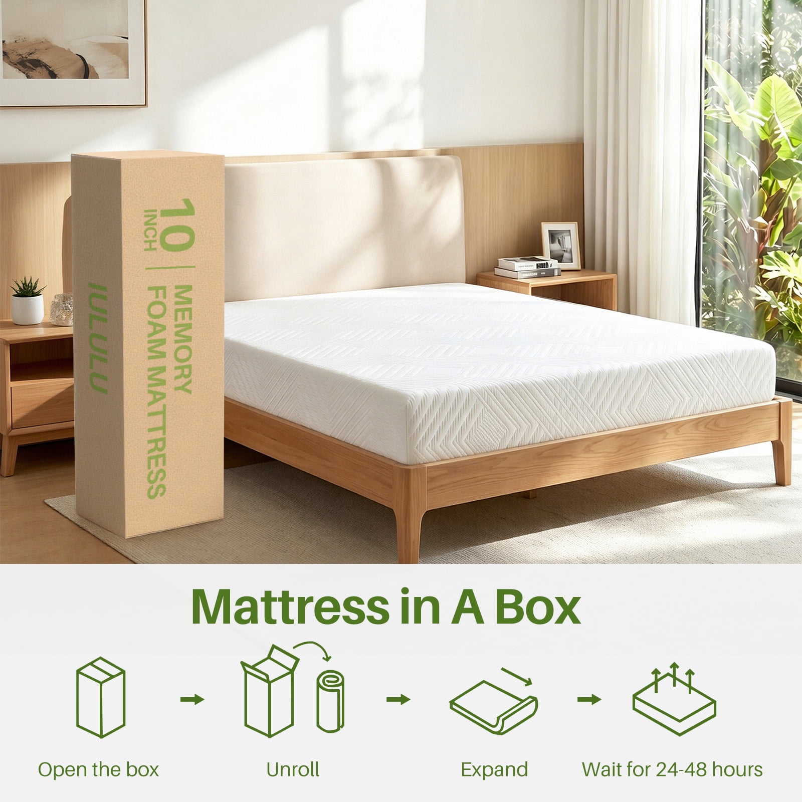 6 Inch Twin Gel Memory Foam Mattress， Medium-Firm Mattress in a box，Strong Support for Kids & Adults, Pressure Relief