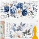 thumbnail image 1 of 4 láminas de calcomanías retro de rosas azules para muebles (30 x 15 cm). Adhesivo vintage con texto, mariposa y flores. Adhesivo UV autoadhesivo para decoración de paredes., 1 of 7