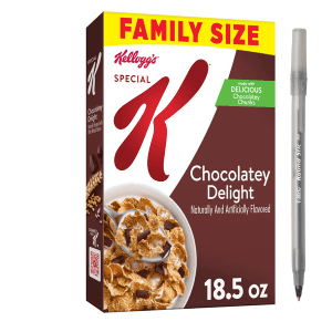 Kellogg’s Special K Breakfast Cereal, Family Breakfast, Fiber Cereal, Chocolatey Delight with pan