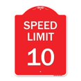 thumbnail image 1 of SignMission A-DES-RW-1824-22877 18 x 24 in. Designer Series Sign - Speed Reduction Sign Speed Limit 10 MPH, Red & White, 1 of 1