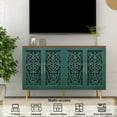 thumbnail image 2 of HLR 48" Accent Cabinet with 4 Doors, Vintage Hollow Carving Storage Credenza, Sideboards and Buffets Cabinet for Living Room, Kitchen, Dining Room, Entryway, 2 of 8