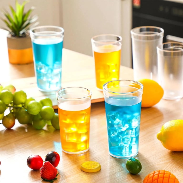 Shatterproof Plastic Cups 10 Pcs 360 ml/12 oz Drinking Cups Frosted  Tumblers Stackable Drinking Cups Acrylic Juice Glasses for Home,Dishwasher  ...