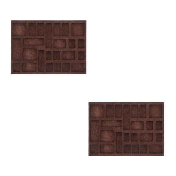 SWETRACE Wooden Multi-Compartment Tray Elegant and Space-Saving for Jewelry 2Pcs