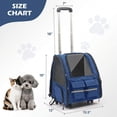 thumbnail image 3 of Rolling Pet Carrier Backpack with Removable Wheels, Foldable Large Capacity Pet Bag with Big Pocket for Travel, Outdoor, Vet Visits and Camping, 3 of 7