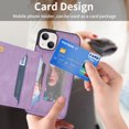 thumbnail image 6 of Feishell for Apple iPhone 13 Back Flip Case with Credit Card Slots,Shockproof Durable PU Leather Magnetic Button Adjustable Kickstand Wallet Phone Case for Women Men,Purple, 6 of 8