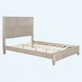thumbnail image 4 of Beige Solid Wood Queen Platform Bed Frame with Tall Headboard, Sturdy Natural Wood Bed, No Box Spring Required, 4 of 5
