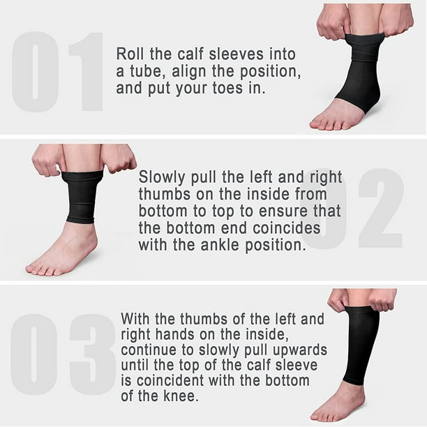 Calf Compression Sleeves, Relief Calf Pain, Calf Support Leg for Recovery,  Varicose Veins, Shin Splint, Running, Cycling, Sports Men Women-Black+black  
