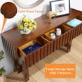 thumbnail image 5 of Mid-Century Modern Entryway Console Table, Wooden Sofa Table with Storage Drawers for Living Room Hallway, 5 of 13