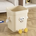 thumbnail image 2 of OIUR Household Waste Bin Cartoon Trash Can with Eyes Hands Legs 7L/12L/16L Cute No Lid Garbage Bin for Kitchen Bathroom Bedroom Office, 2 of 7
