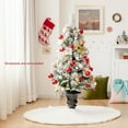 thumbnail image 4 of Gymax 2PCS 4 FT Pre-lit Christmas Entrance Tree Snow Flocked Xmas Tree w/ LED Lights, 4 of 10