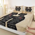 thumbnail image 4 of Castle Fairy Romantic Couple Bed Sheets 4-Piece,Happy Valentine'S Day Full Size Sheets,Black Beige,1 Fitted Sheet, 1 Flat Sheet and 2 Pillowcases, 4 of 6