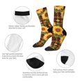 thumbnail image 3 of KLL Yellow Black Plaid Sunflower Print Cool Socks Men's Women's Crew Socks Funny Crazy Novelty Stockings, 3 of 6