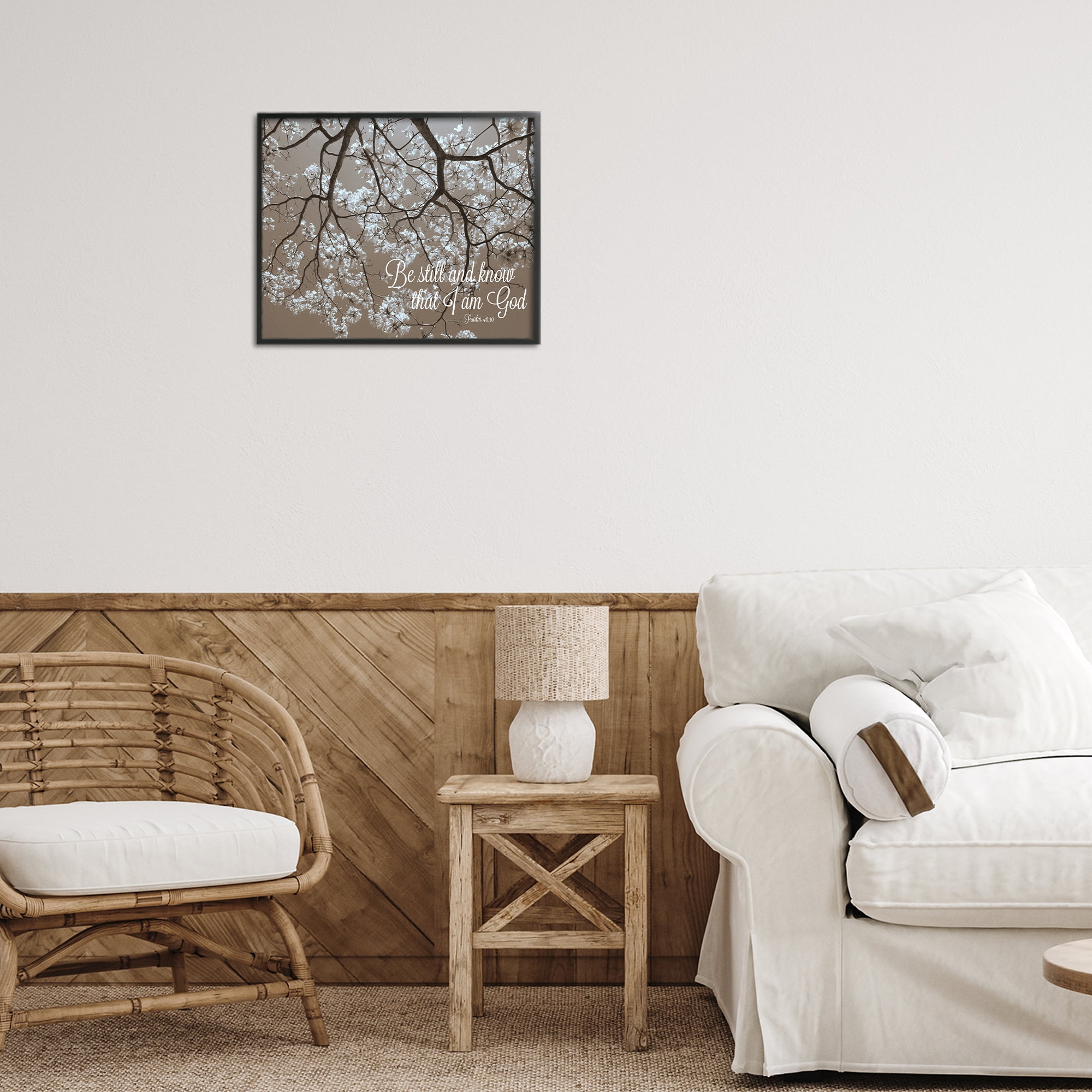 Stupell Industries Be Still Apple Blossoms Black Framed Giclee Art, design by Gail Peck